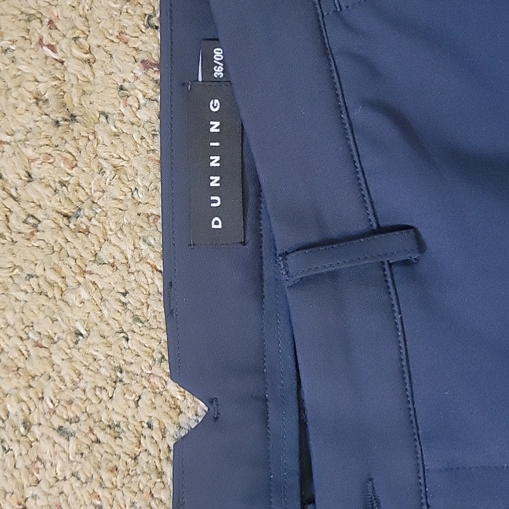 Men's DUNNING Black Slacks 36x30 - Picture 2 of 4